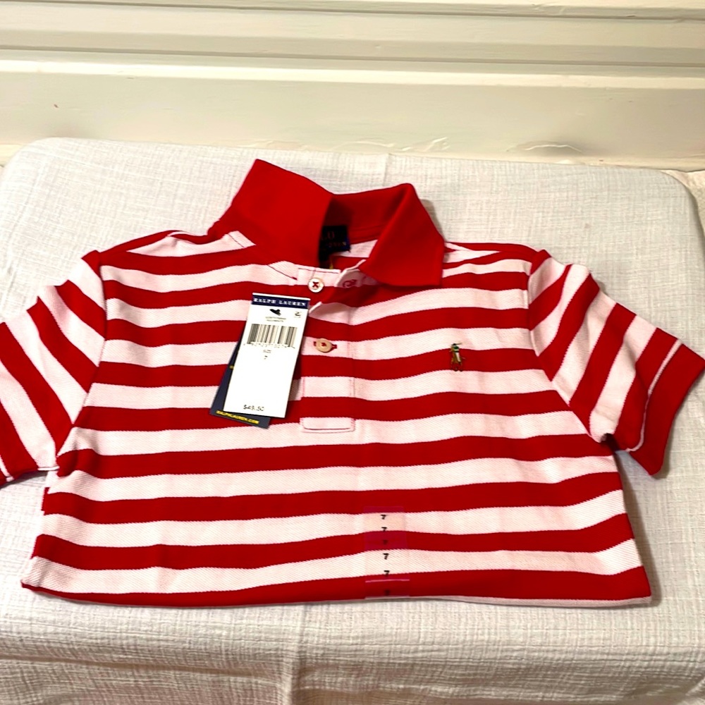 Polo Ralph Lauren short sleeve striped polo shirt for kids size 7